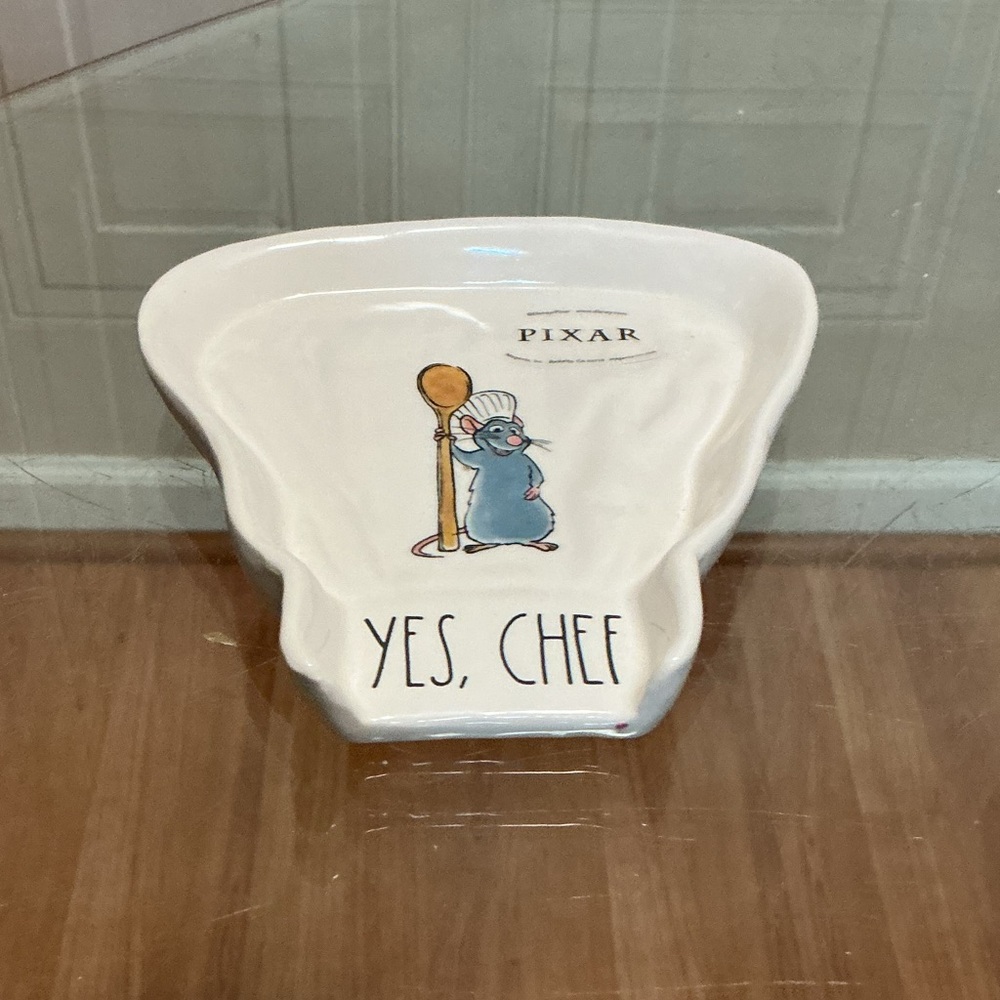 Pixar Rae Dunn Collab Ratatouille 'YES, CHEF' Ceramic Spoon Rest Animation New